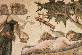 Eros and Psyche, ancient roman mosaic