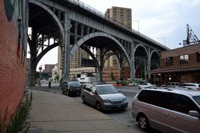 Railway bridge and cars