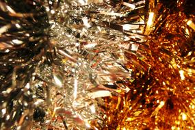 Golden christmas decorations, background