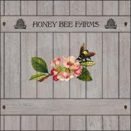 wooden sign bee flower