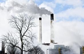 Smoke Stacks Power black and white