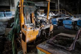 Abandoned Old Forklift vehicle