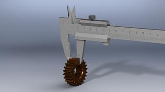 caliper gear measurement close-up