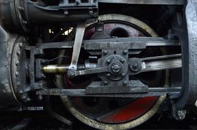 driving wheel of old steam locomotive