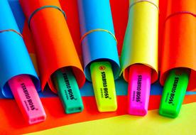 colorful Office Work Paper supplies