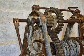 Old industrial equipment with rusty gears