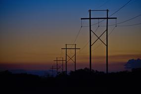 Electricity Wires at evening Sky