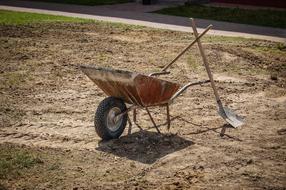 Barrow Shovel Work in countryside