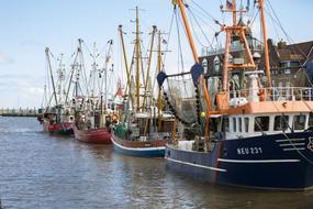 fishing boats in the port on the North Sea