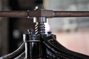 old industrial press, close-up