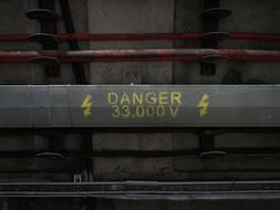 hazard warning sign on the electrical panel