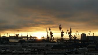 Port Coast Architecture at sunset