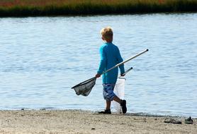 Fishing Nets Crabbing young boy