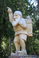 gnome sculpture carved from wood