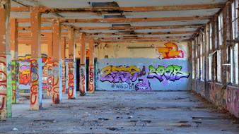 Lost Places Factory graffiti wall