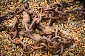 Chain Rust Metal and stones