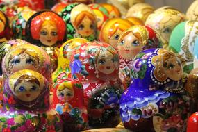 colorful souvenirs in krakow close up