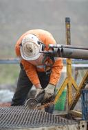 worker in the industry on a blurred background