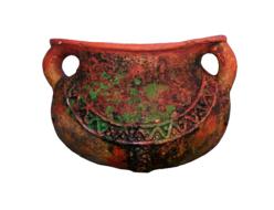 old ceramic pot on white background