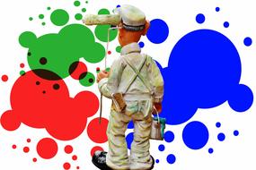 painter wall work figure clay