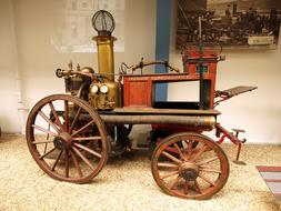 old steam fire engine in museum