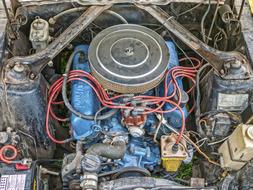 engine in a mustang car