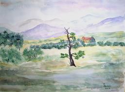 painting image of landscape nature
