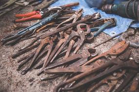 rusty tools for work