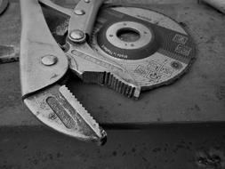 monochrome photo of Pliers Tool Cutting Disc