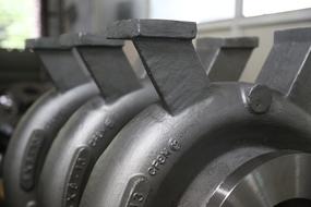 Industrial Pumps close-up in blurred background