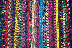 Colorful and beautiful, patterned collars in Oaxaca, Mexico