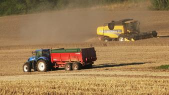 Tractor Field harvest Landscape