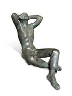 man in a relaxed pose as a sculpture