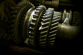 gears in the mechanism close-up