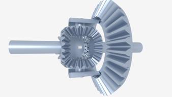 3d model of the transmission with differential, at white background, on clipart