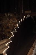 sharp notches of a saw close up