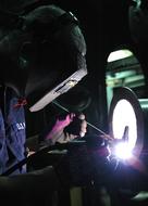 Construction Worker Welding lights