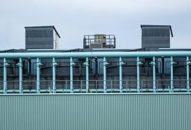 exterior of an industrial plant close up