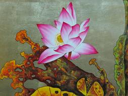 vietnamese craft, pink lotus