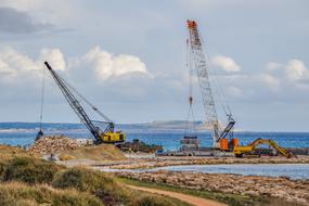 Cranes on Construction Working