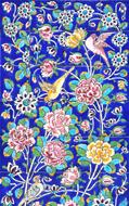 patterns on blue tiles