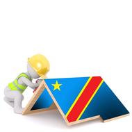 cartoon road worker and Democratic Republic of the Congo flag