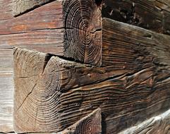 joining logs, close-up