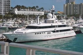 luxury yacht in the harbor on a sunny day