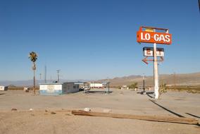 landscape of Gas Station Ruins