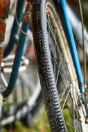 bicycle wheel with spokes close up