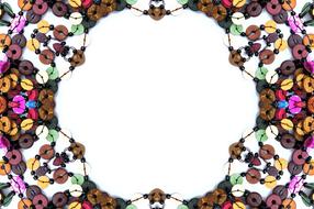 White design with the beautiful and colorful beads
