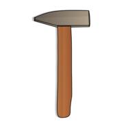 hammer work tool as illustration on white