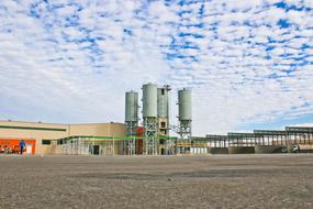 Silo storage tanks on site