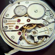 Close-up of the mechanism of the clockwork